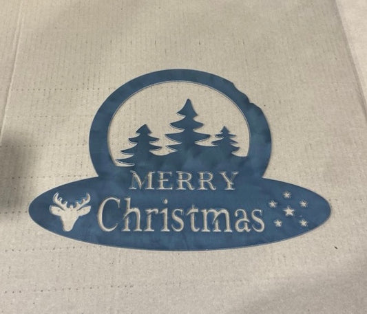 Merry Christmas with Scenery CNC Cutout